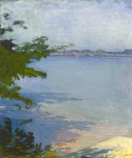 BUBLIN POND NEW HAMPSHIRE AMERICAN IMPRESSIONISM PAINTING BY ABBOTT THAYER REPRO