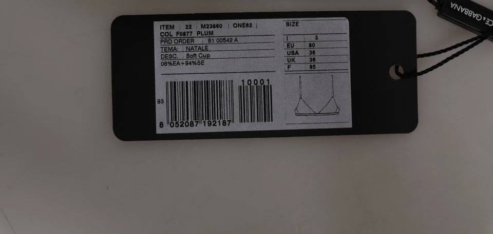 DOLCE & GABBANA Ropa Interior Magenta Floral Encaje Seda Sin Alambres Sujetador IT3 / M 330usd Foto 4 de 4