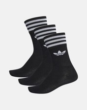 Image of Adidas Socks Mens Women 3 Stripes Crew Cotton Sports Gym Trainers Casual