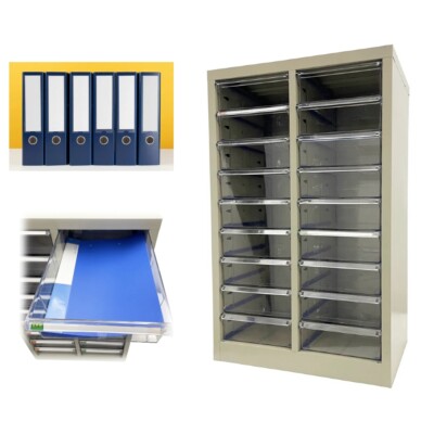 Paper Filing Draws 18 Medium Drawers Metal File Cabinet A4 Paper Documents Office Filing ...