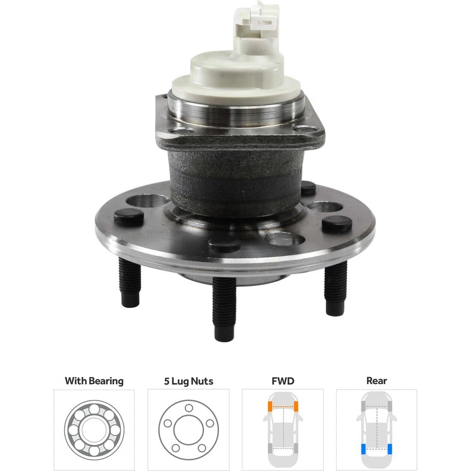 Buje de rueda trasera TrueDrive 5 tacos con cojinete para 06-13 Chevrolet Impala LT, LTZ Foto 3 de 4