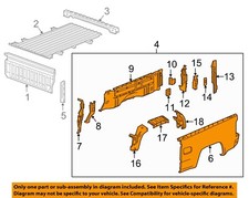 GM OEM 15-22 Canyon Pick Up Box Pick Up Box Components-Side Panel 23225429