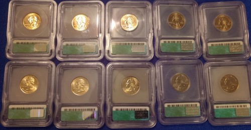10 STATE QUARTERS LOT (2 EACH) P&D RI, NY, VT, NC,KY All 2000 ICG MS67 SLAB - Picture 2 of 24