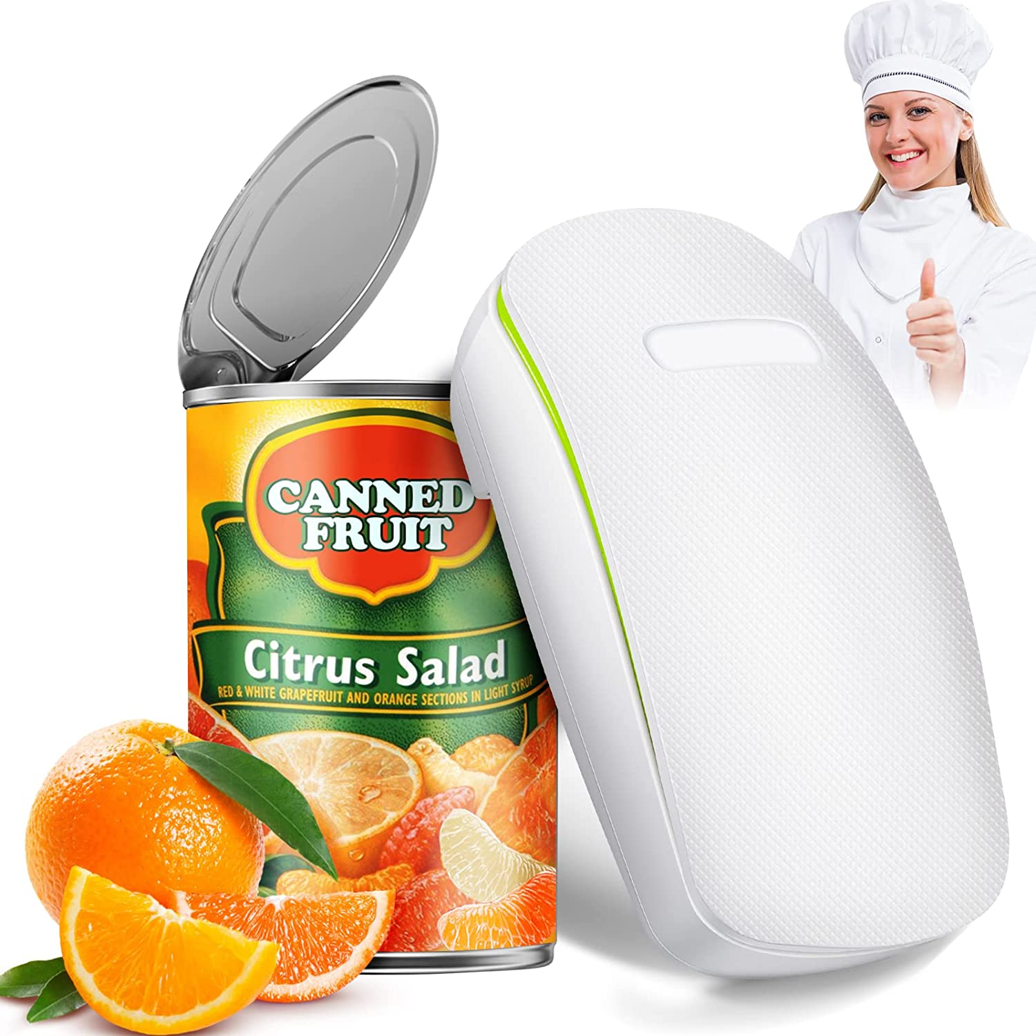 Electric Can Opener, One Touch Hand Free Can Openers, No Sharp Edge