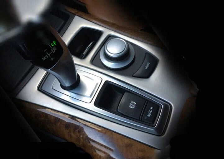 Para BMW X5 X6 E70 2008-2009 Acero Plateado Panel de Control Central Decoración Tapicería Foto 3 de 4