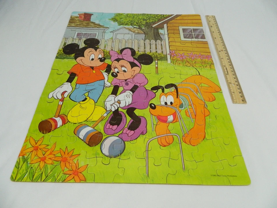 Walt Disney’s Pluto Croquet Time Mickey Minnie Mouse Whitman 100 PCs Puzzle 1982 - Image 3 of 4