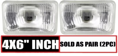 4 x 6'' Glass Headlight Lamp Housings Hi / Low Beam Fits H4 LED HID Halogen Bulbs
