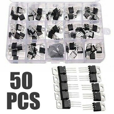 50Stk 10Value LM317T L7805-L7824 Spannungsregler Transistor Sortiment Kit Set