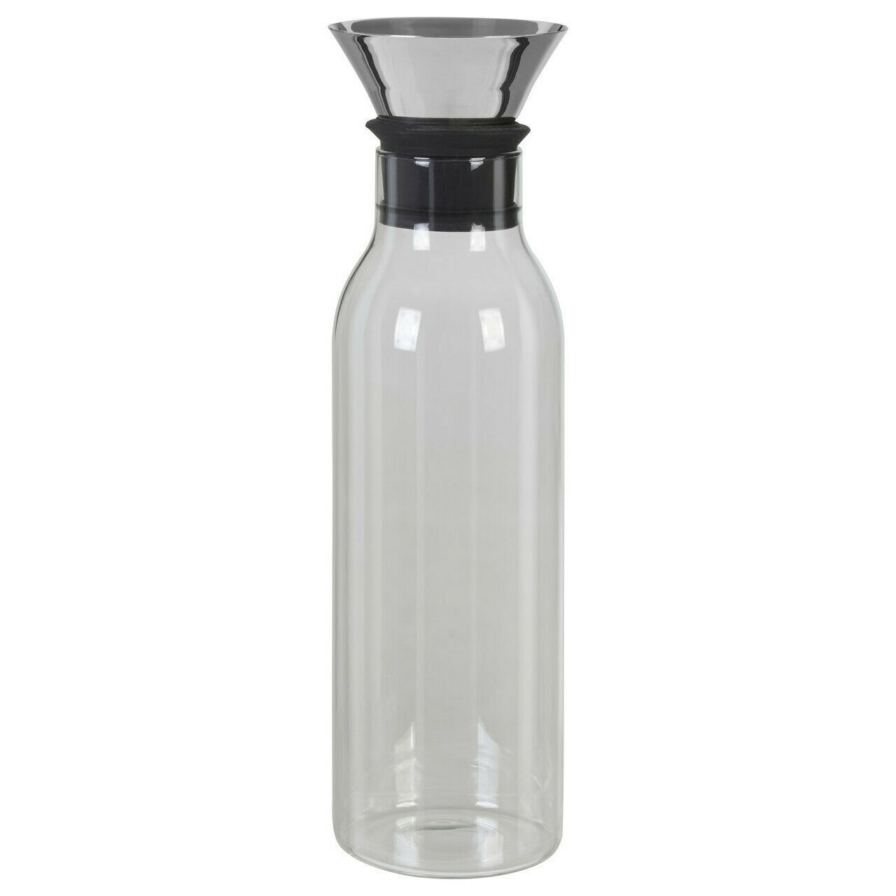 Carafe Water Bottle Drinkware Dinnerware Stainless Steel Lid Clear Glass 1L