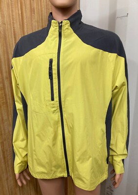 North End Jacket Mens Bright Yellow Large Lightweight Windbreaker FREE CONUS