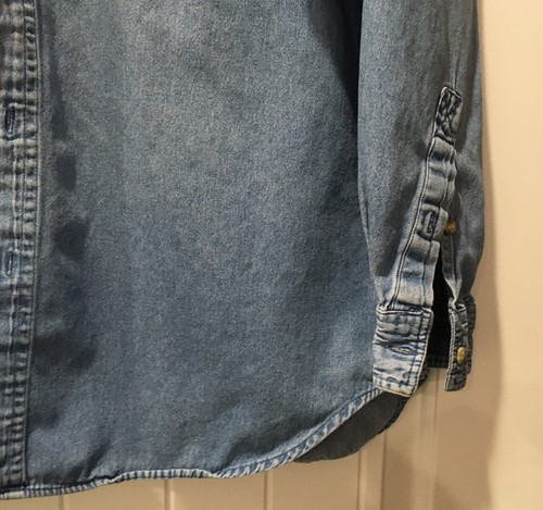 CHEROKEE LIGHT BLUE DENIM SHIRT JACKET / LARGE / 100% COTTON / LONG SLEEVE - Picture 4 of 6