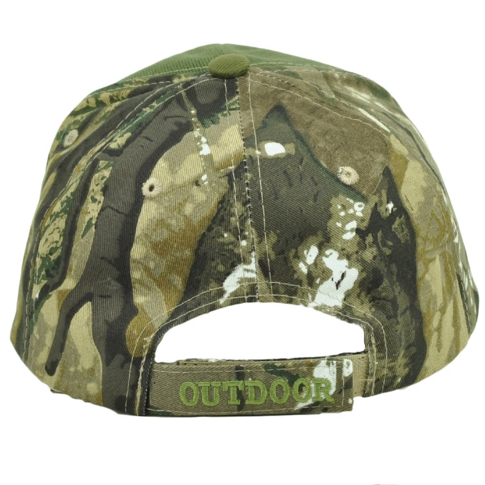 Deportes al aire libre verde camuflaje camuflaje llamas camping campamento ciervo sombrero gorra caza Foto 2 de 2