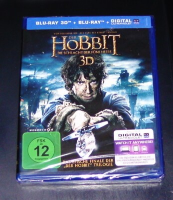 DER HOBBIT DIE SCHLACHT DER FÜNF HEERE 3D BLU RAY + BLU RAY NEU & OVP