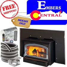 Lennox Performer C210 Wood Fireplace Insert Nickel Door For Sale