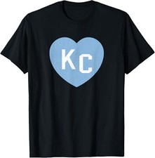KC Heart 2-Letter KC (Kansas City) Love Powder Blue T-Shirt