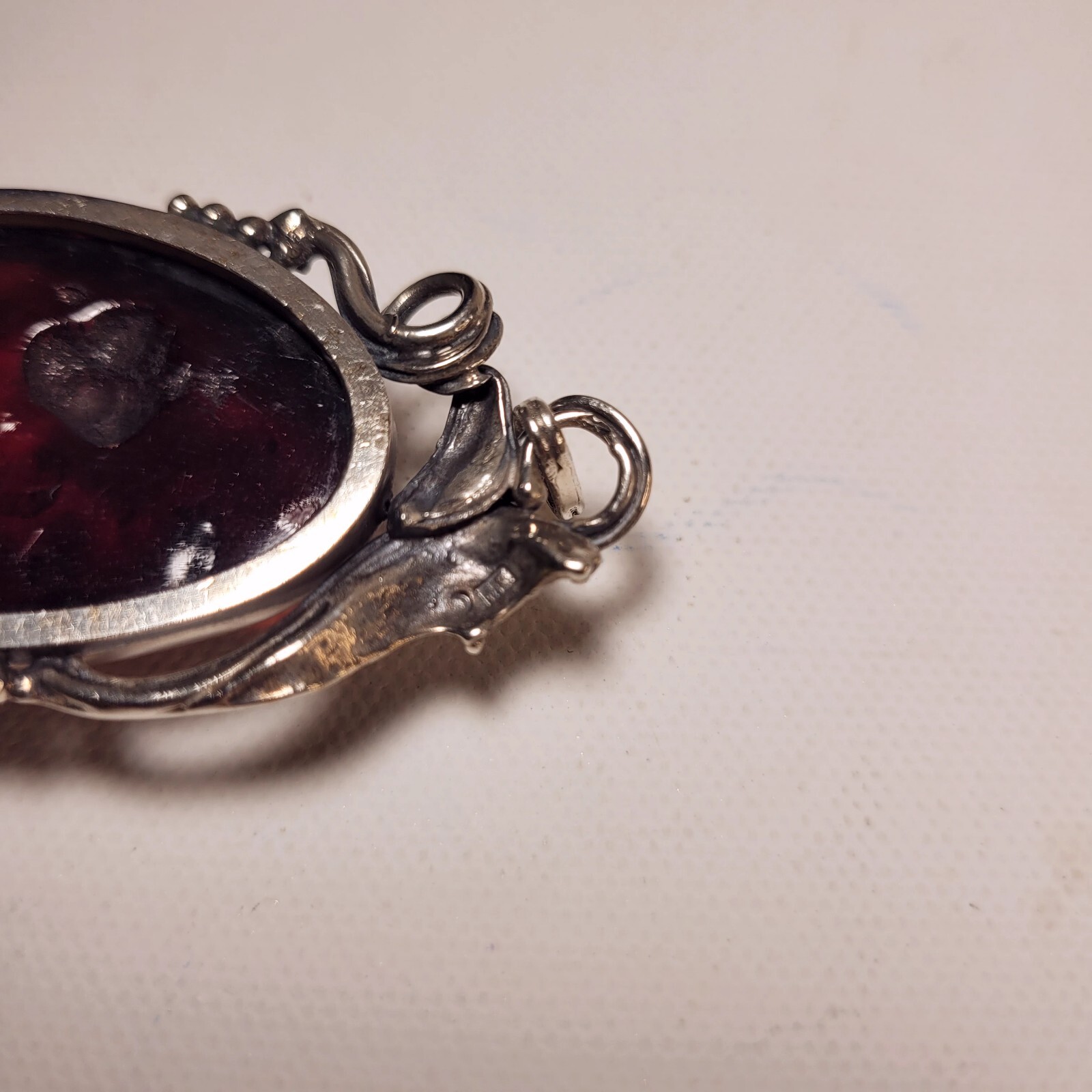 Solid .925 Sterling Silver Baltic Amber Pendant P… - image 4