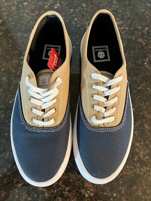 Element Skateboards Casual Navy Beige Canvas Shoes Men's US Size 7 EUR 39