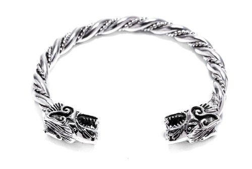 Arcar Testa di Lupo da Donna Bracciale Argento Gotico Gioiello - Nuovo