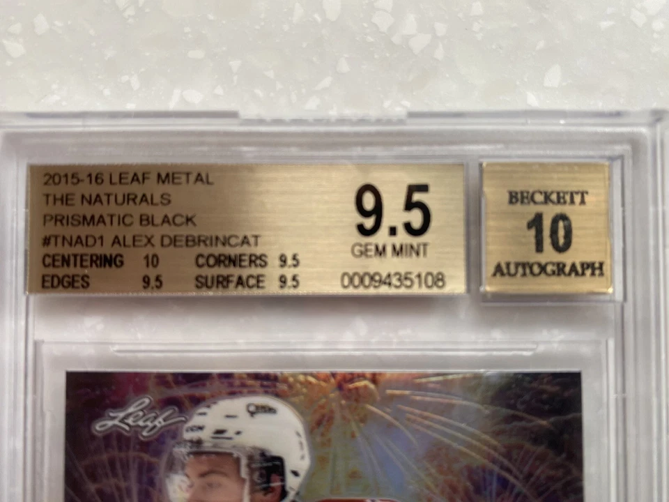 ALEX DEBRINCAT 2016 LEAF METAL  THE NATURALS AUTOGRAPH, Serial 3/5, BGS 9.5 - Image 3 of 4
