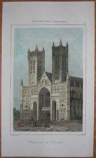 1842 print LINCOLN CATHEDRAL, ENGLAND (#50)