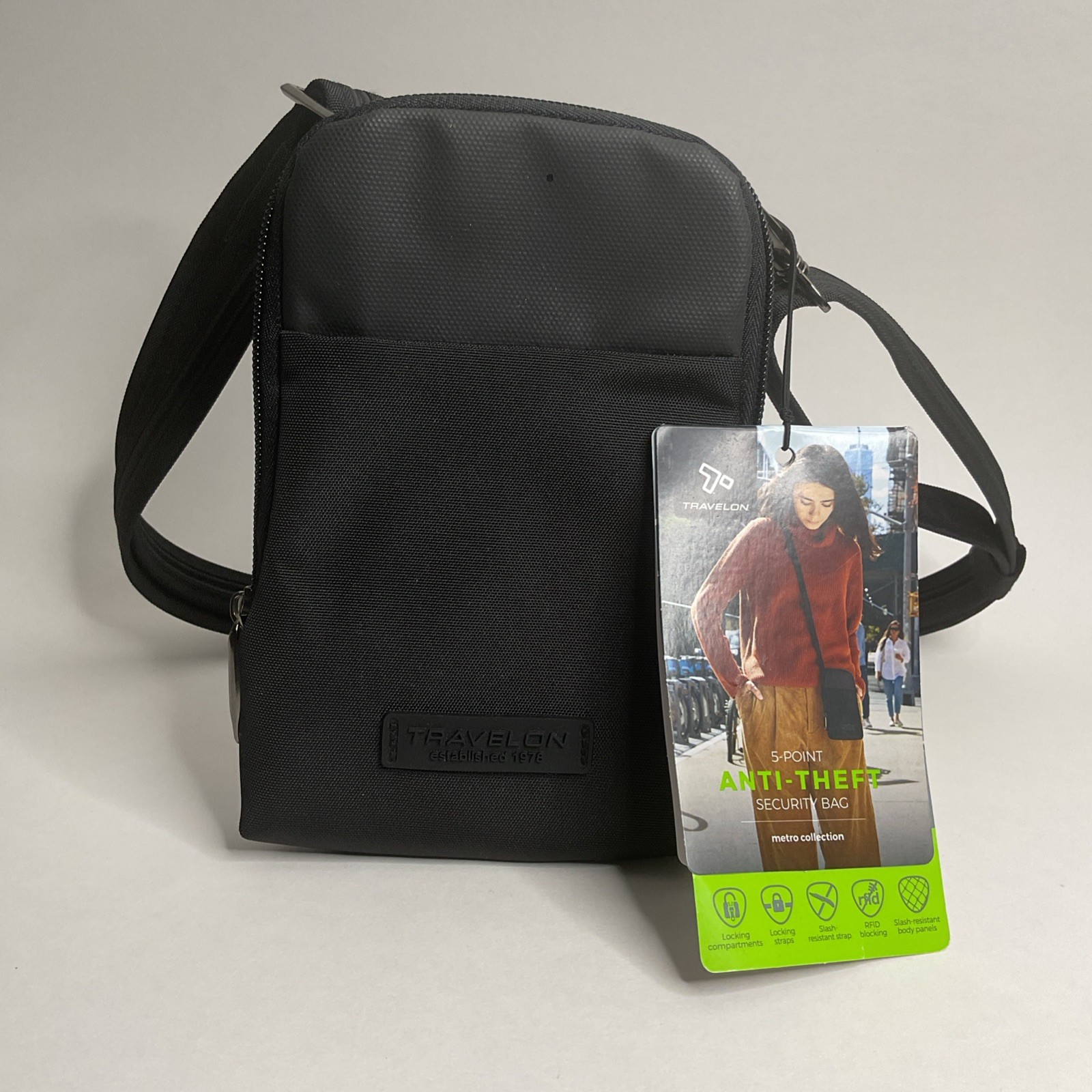 Travelon Anti-Theft Urban Small Crossbody Color: Slate