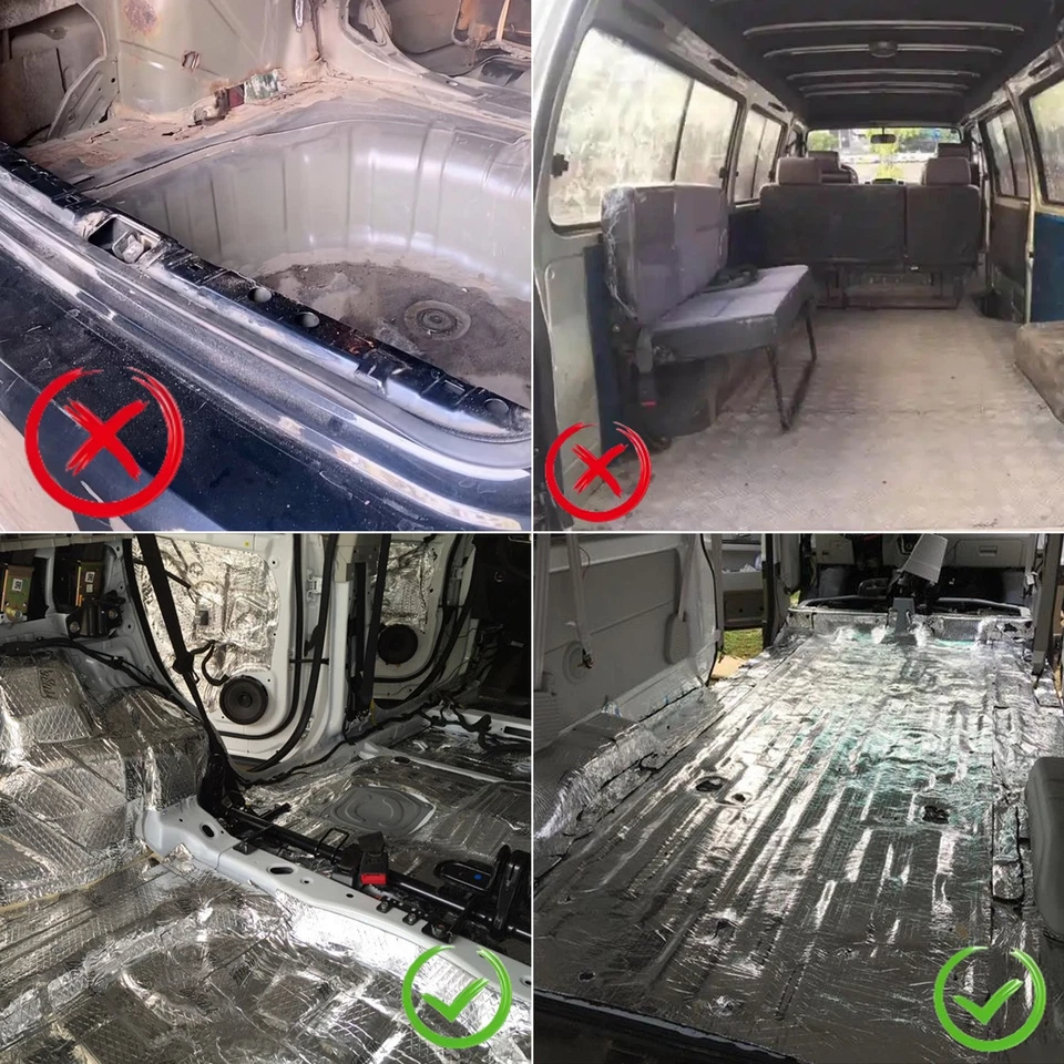 Alfombrilla autoadhesiva ignífuga de aislamiento térmico para capó de coche motor Foto 3 de 4