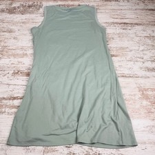 Nine West Womens L Sage Green Sleeveless Ruched Tulip Hem Stretch Dress