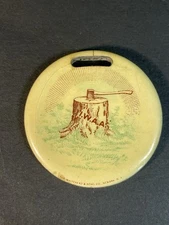 Antique Illinois Woodsmen Accident Association Advertising Celluloid Watch Fob