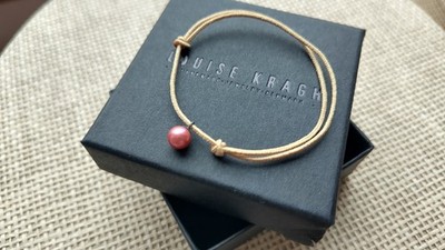 Louise Kragh Armband Makramee Süßwasserperle Rosa Kaschmir Schmuck Verstellbar