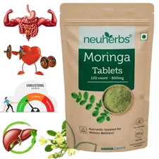 Herbal Organic Moringa Leaf 500mg 120-Tablet For Health Wellness