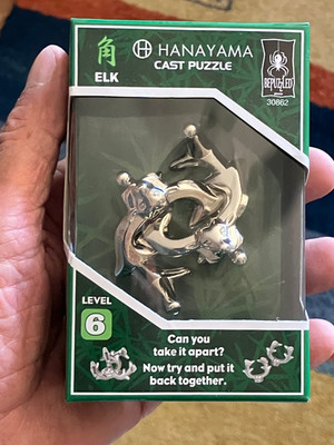 New Hanayama Cast Puzzle 'ELK' Level 6 (Very Difficult) Free Shipping!
