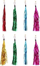Cat Teaser Wand Replacement with Bell Metallic Foil Tassel Cat Wand
