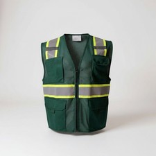 Two Tone High Visibility Reflective Green Safety Vest Small-5XL 