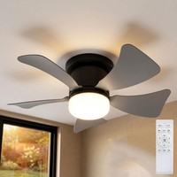Deckenventilator Deckenlampe LüFter KüHler Dimmer Schwarz Cct Fernbedienung Led