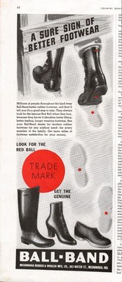 1942 Ball-Band A Sure Sign of Better Footwear Vintage Print Ad