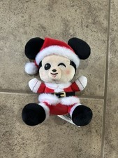 Disney Parks Wishable Mickey Santa Plush Euc Rare HTF