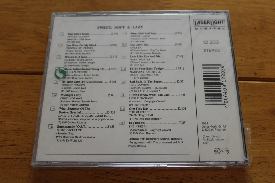 Vintage CD Sweet Soft & Lazy 16 Rock Pop Ballads LaserLight New Sealed 1993 Hits Foto 2 de 2