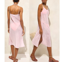 J Crew NWT $148 Embroidered 1930's Style Slip Dress Nightgown in Ramie | Sz S