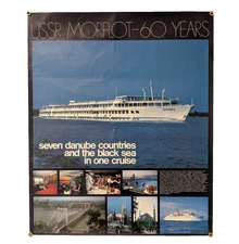 USSR MORFLOT - 60 Years Original Promo Poster - Black Sea Cruise Liner "UKRAINE"