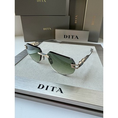 DITA GRAND IMPERYN DTS-164-02 White Gold GreenGradient Lens Sunglasses Authentic