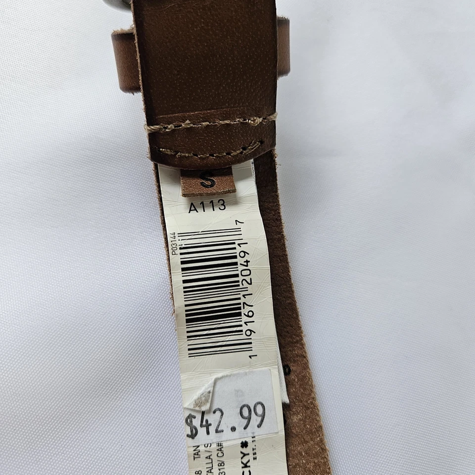 Lucky Brand Women’s Leather Belt Tan Size Small – Western Stitch Detail - Image 3 of 4