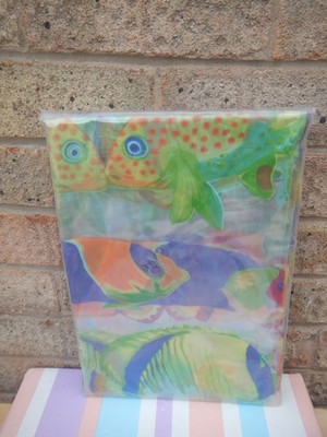 VINTAGE KUNSTSTOFF FISCHE DUSCHVORHANG NEU