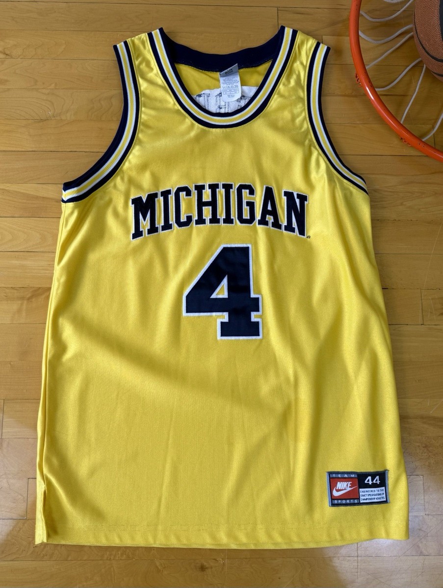 レア‼️ 刺繍‼️ NCAAユニフォーム Michigan Chris Webber Chris Webber Mens MAIZE Michigan Wolverines No4 Webber
