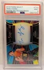 Trae Young Auto 2018 Panini Select Rookie Signatures Tie-Dye Prizm /25 PSA 9