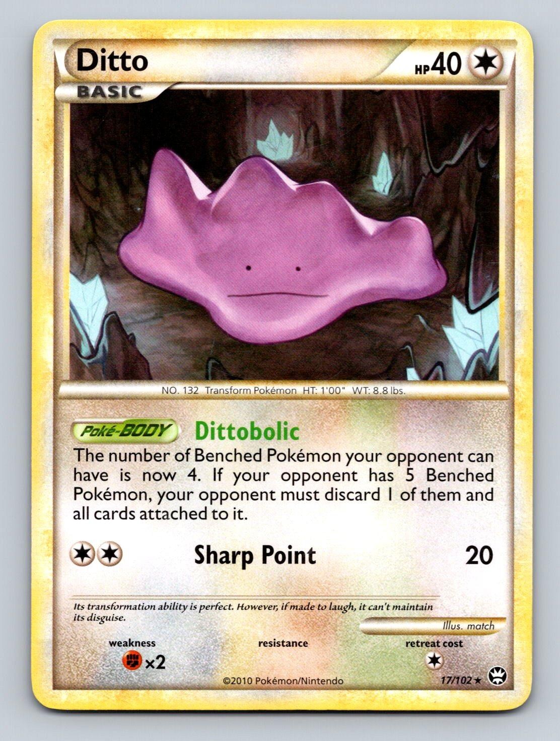 Ditto 17/102 Rare HGSS Triumphant Pokemon Moderately Played