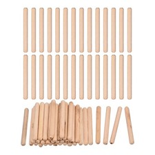 Wooden Dowel Pins 60 Pcs 6x60mm Fluted Beveled Ends Wood Dowel Pegs