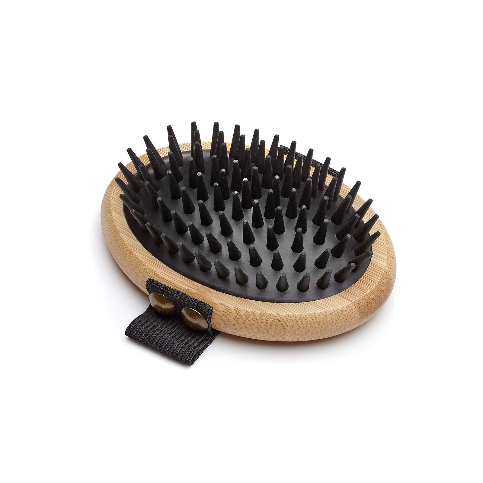 Mikki Bamboo Moulting Massage Palm Brush for Gentle Grooming, Dog, Brown