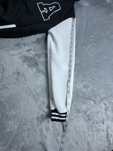 Boys Letterman Style Jacket Youth SIZE 10 Black & White Snap Closing - Picture 4 of 8