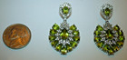 Peridot Diamond Sterling Silver Dangle Chandelier Earrings August Birth Stone — photo 7