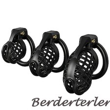 SML Male Chastity Cage CB Lock Breathable Chastity Device with 6 Size Ring Cage
